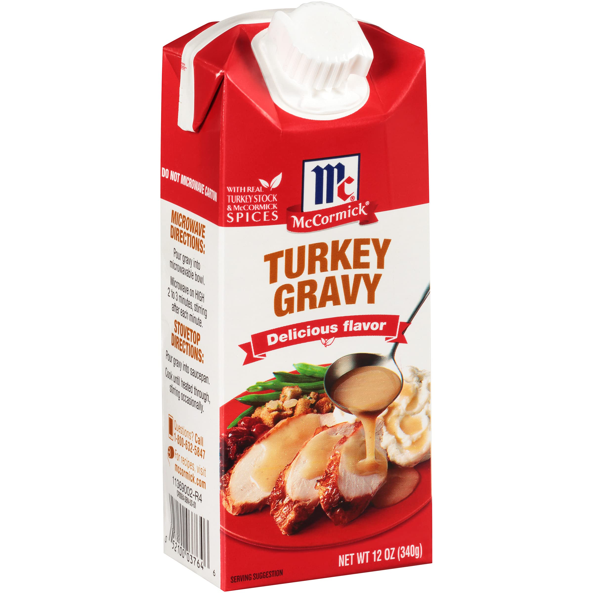 McCormick Turkey Gravy bottle ready to elevate meals with real ingredients.