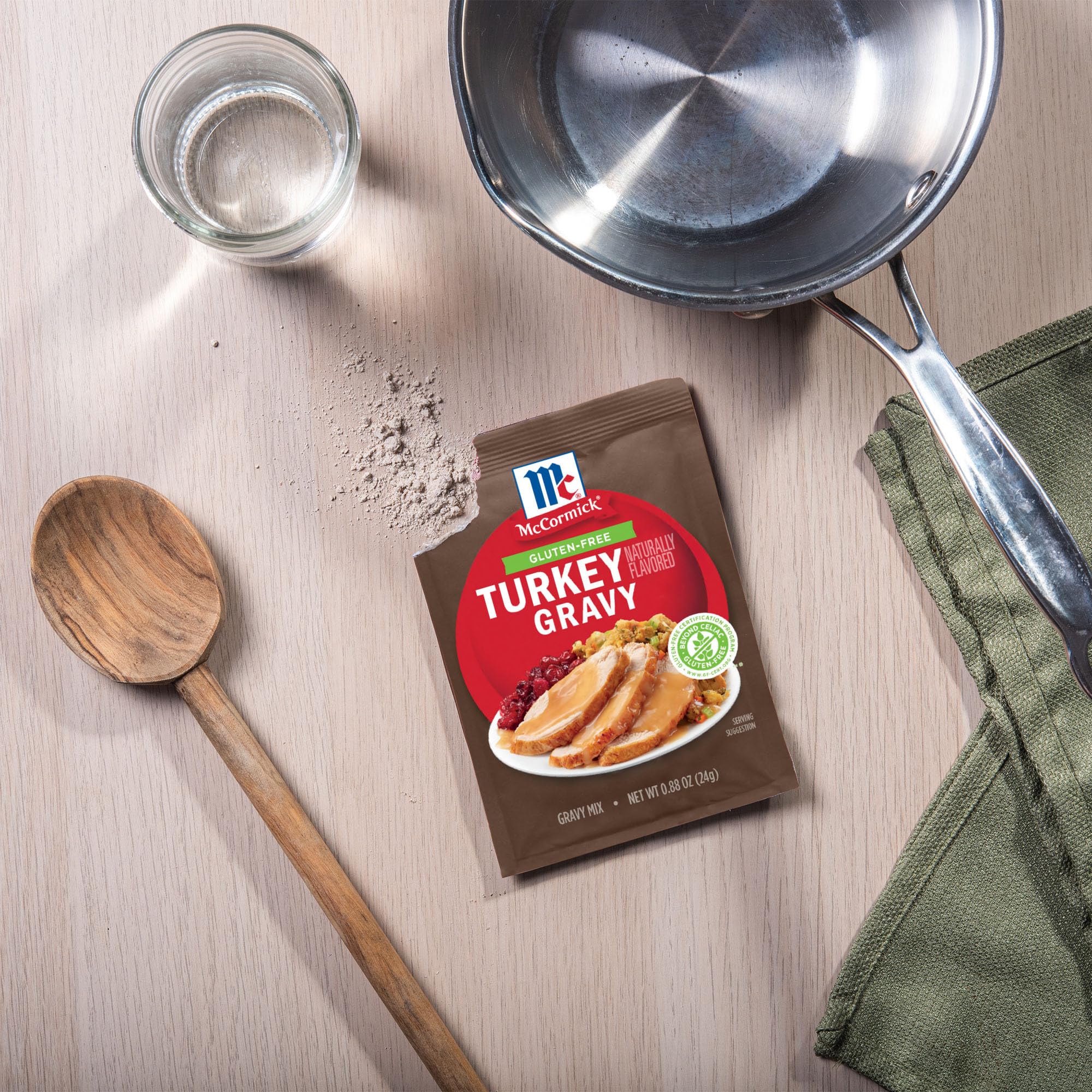 McCormick Turkey Gravy Mix served with turkey slices