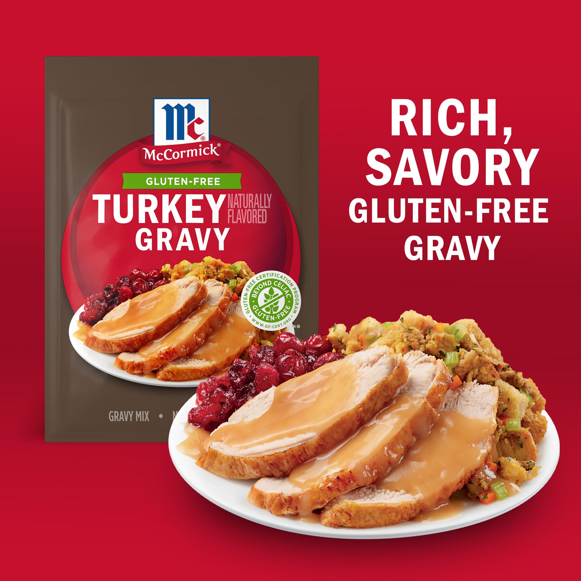McCormick Turkey Gravy Mix with thyme and sage imagery