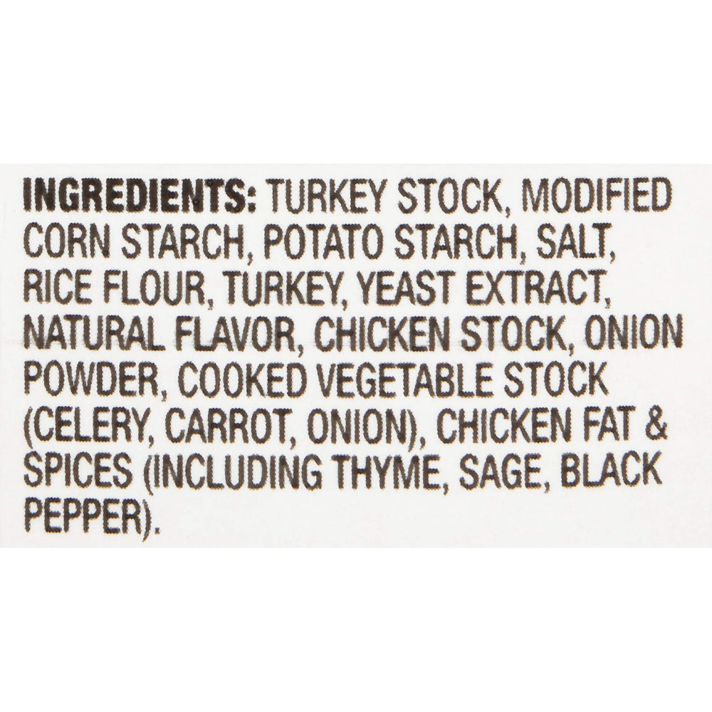Close-up of the easy-pour spout on McCormick Turkey Gravy for mess-free serving.