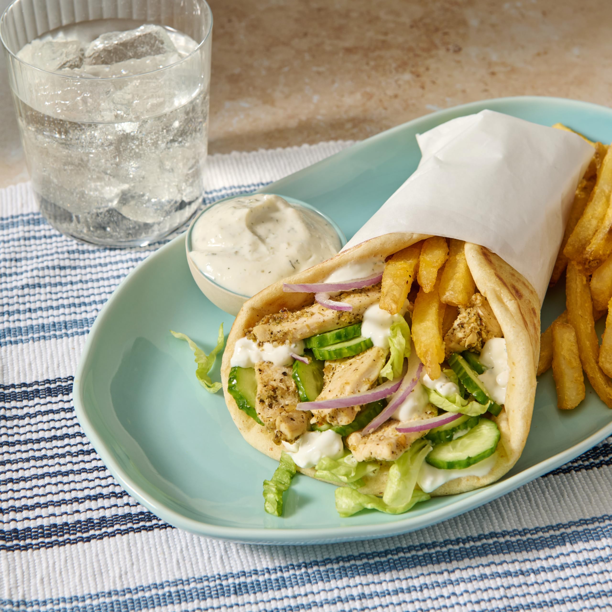 Creamy tzatziki dip using McCormick mix with cucumber and yogurt.