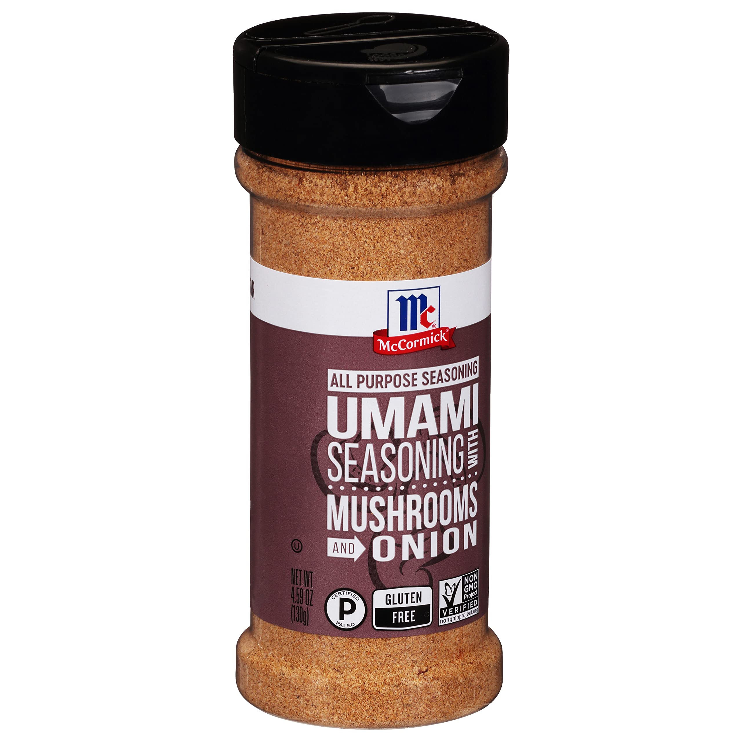 McCormick Umami Seasoning bottle close-up boosts savory depth.