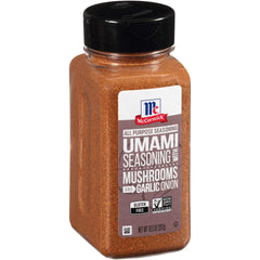 McCormick Umami Seasoning shaker-dispense for quick flavor boosts on vegetables.