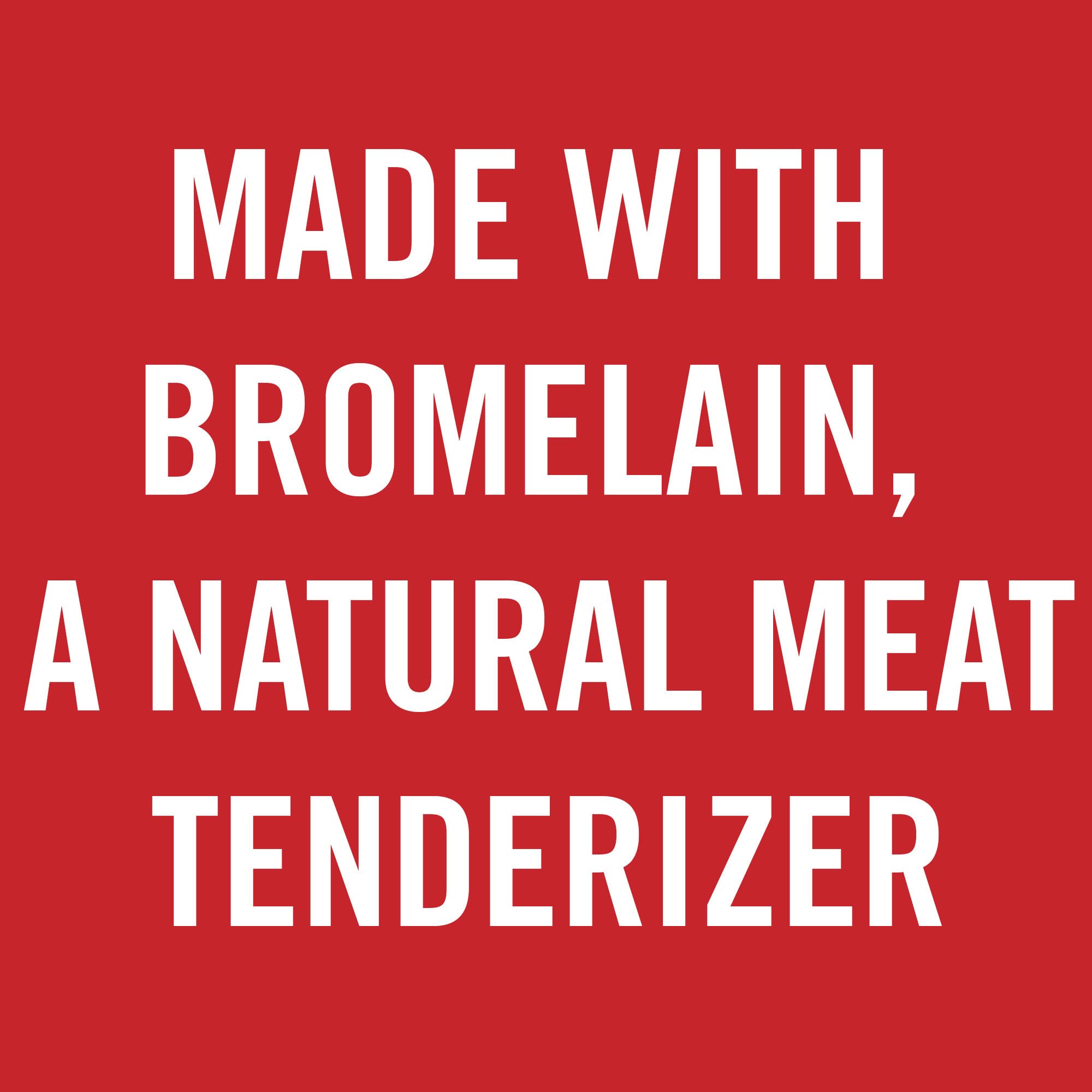 Pouring McCormick meat tenderizer onto beef for even flavor infusion.