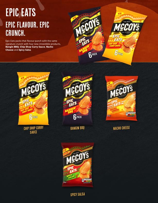 Six 25g McCoys packs shown for convenient on-the-go snacking.