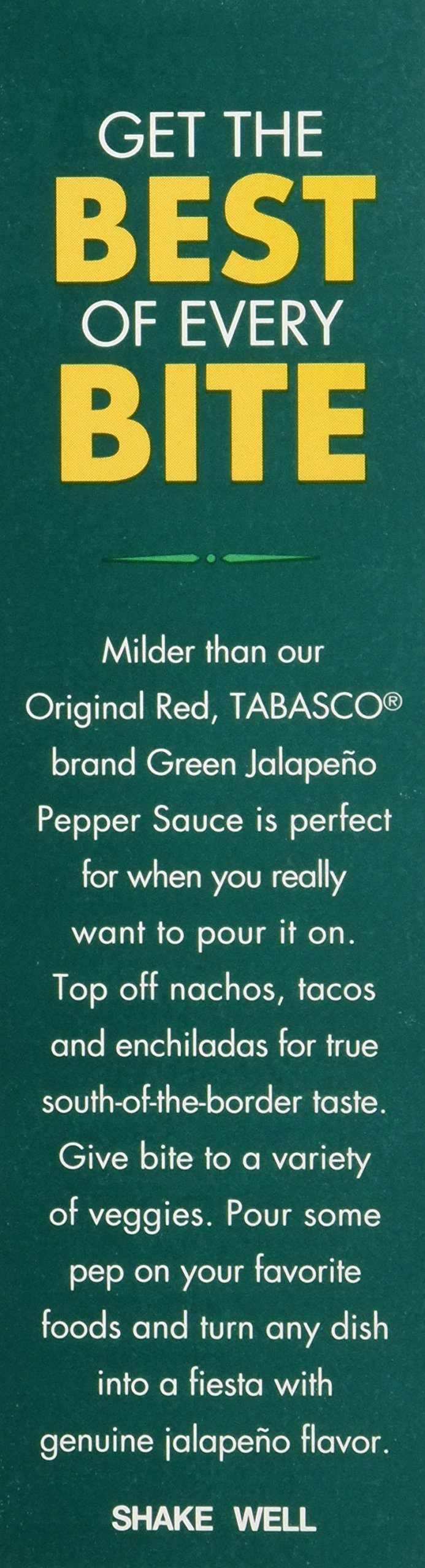McIlhenny TABASCO Green Jalapeño label closeup highlights pepper-forward flavor.