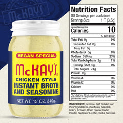McKay's Vegan Chicken Seasoning broth cup provides quick gluten-free stock for recipes