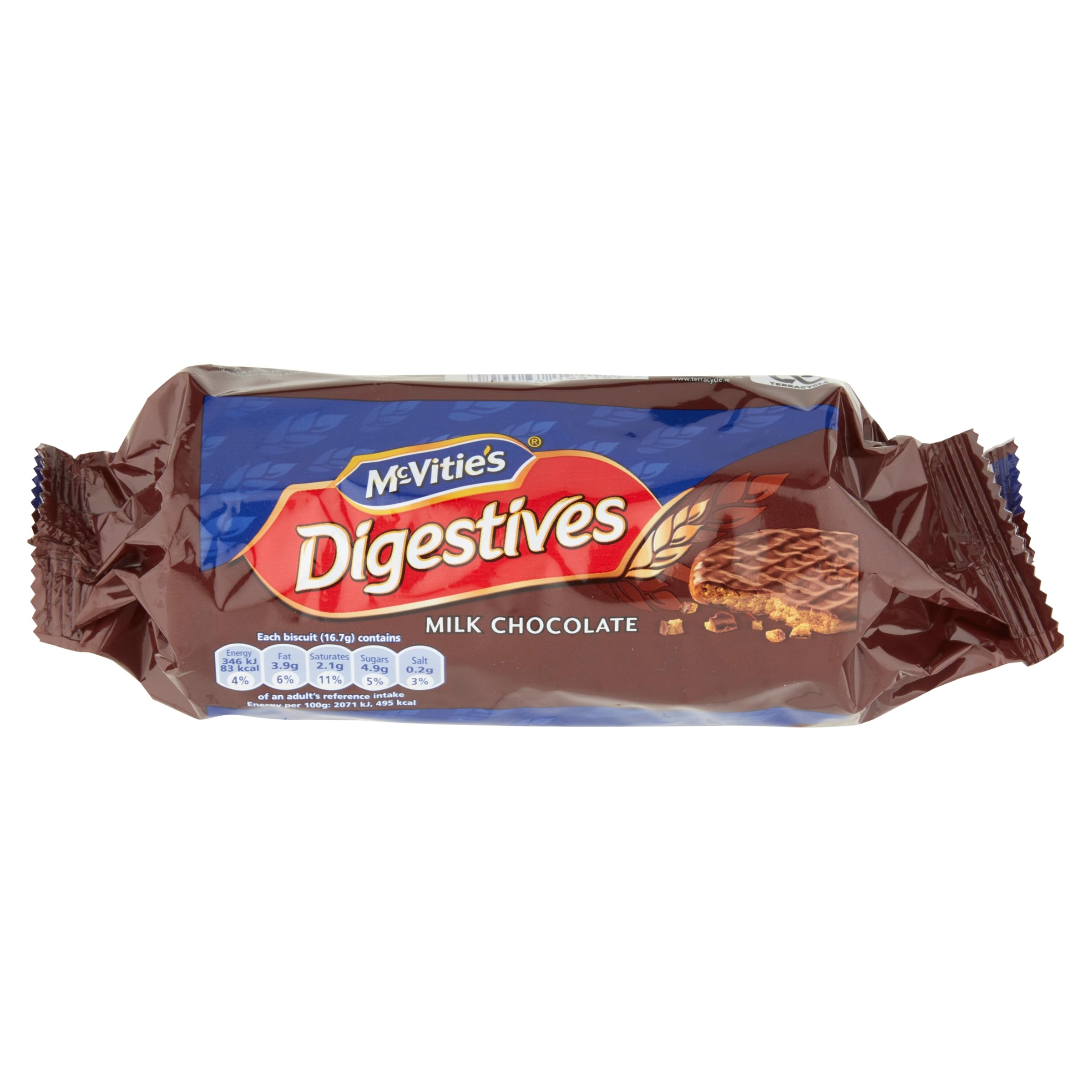 McVitie's Digestives Milk Chocolate biscuits, perfect for dunking and sharing.