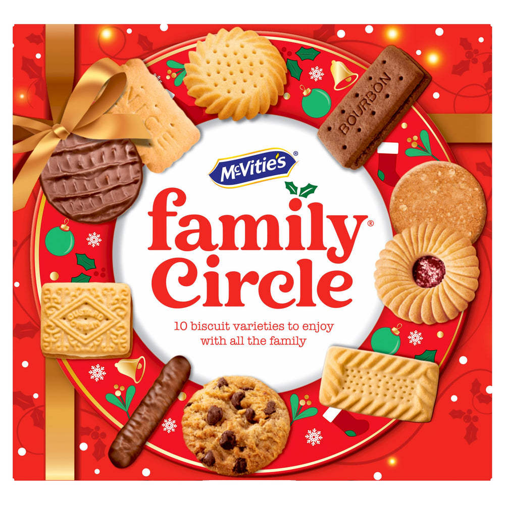 McVitie's Family Circle 400g packaging on shelf for quick sharing.