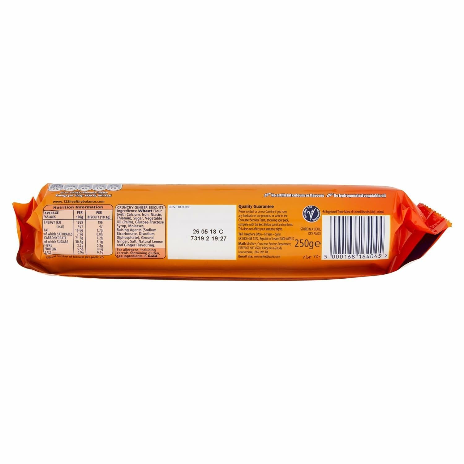 McVitie's Ginger Nut close-up texture, crisp snap for snacking.