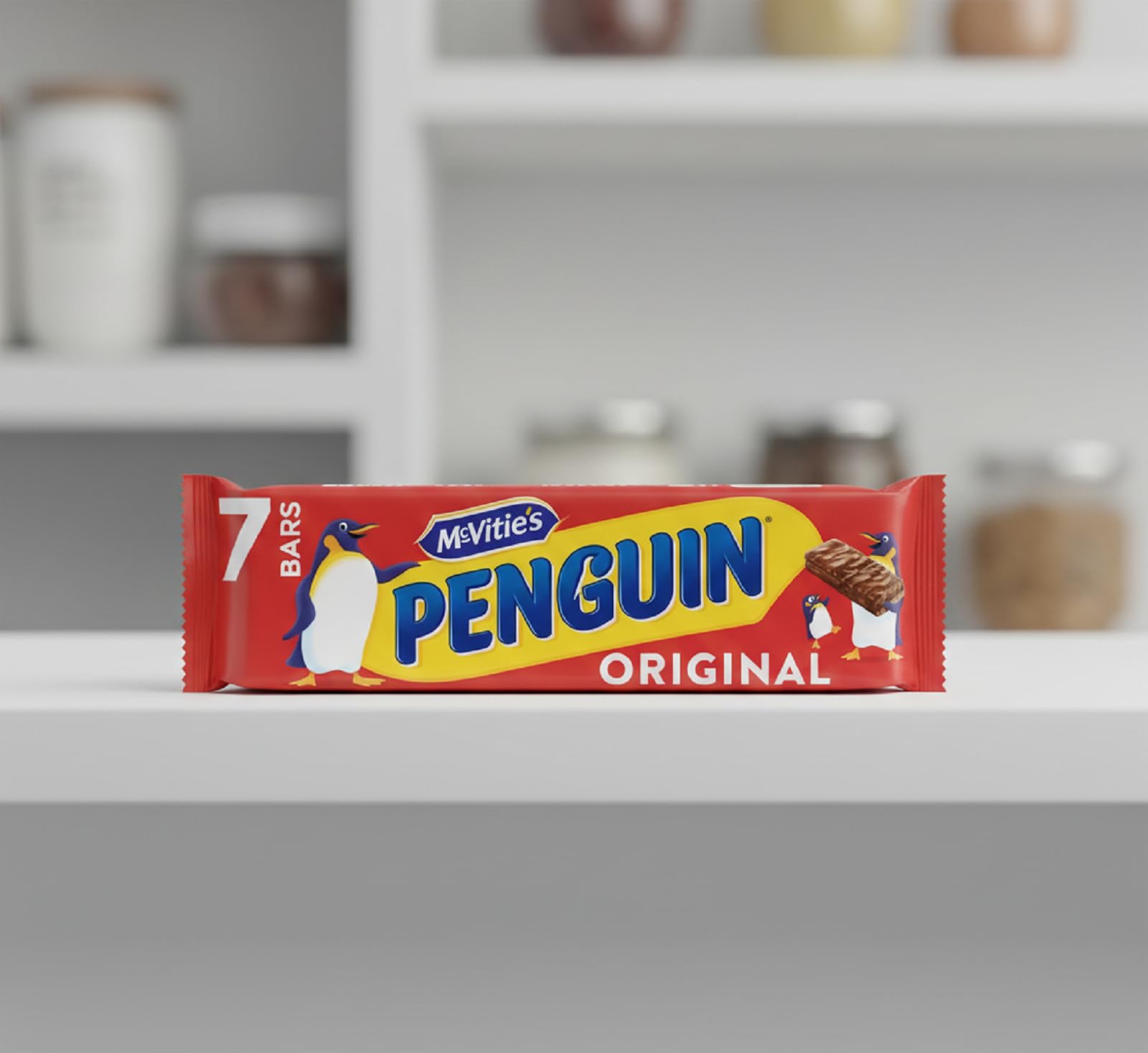 McVitie's Penguin Original 7 Bars product image shows the pack and portions for easy snacking