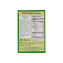 MDH Chunky Chat Masala label on jar highlighting 100g packaging
