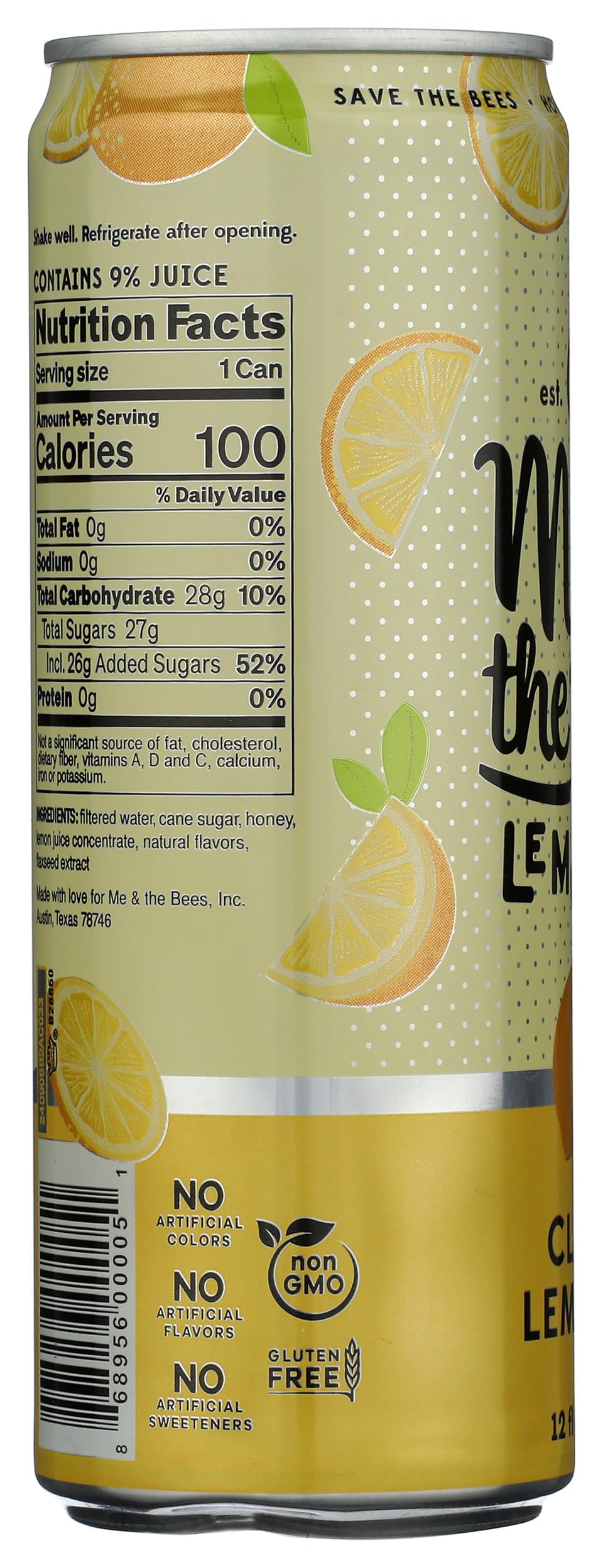 Me & The Bees Lemonade label design adds charm to any drink moment