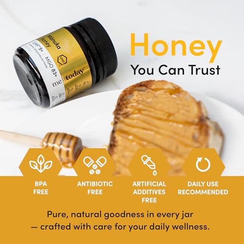 Me Today Manuka Honey UMF bottle emphasizes raw unpasteurized goodness
