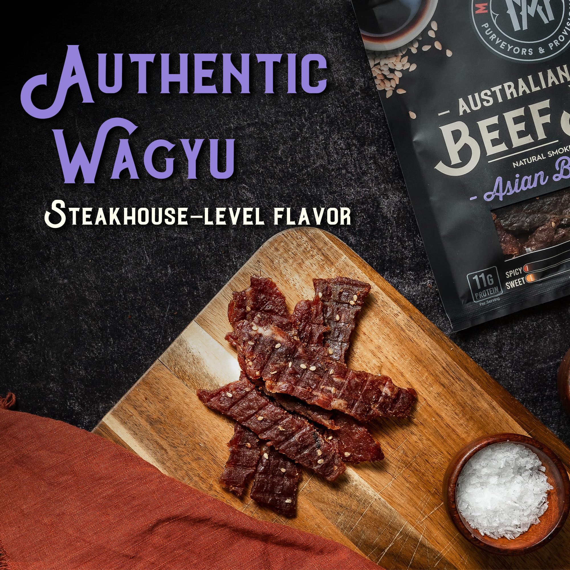 Meat Artisan Jerky gluten-free no MSG label emphasizes clean ingredients.