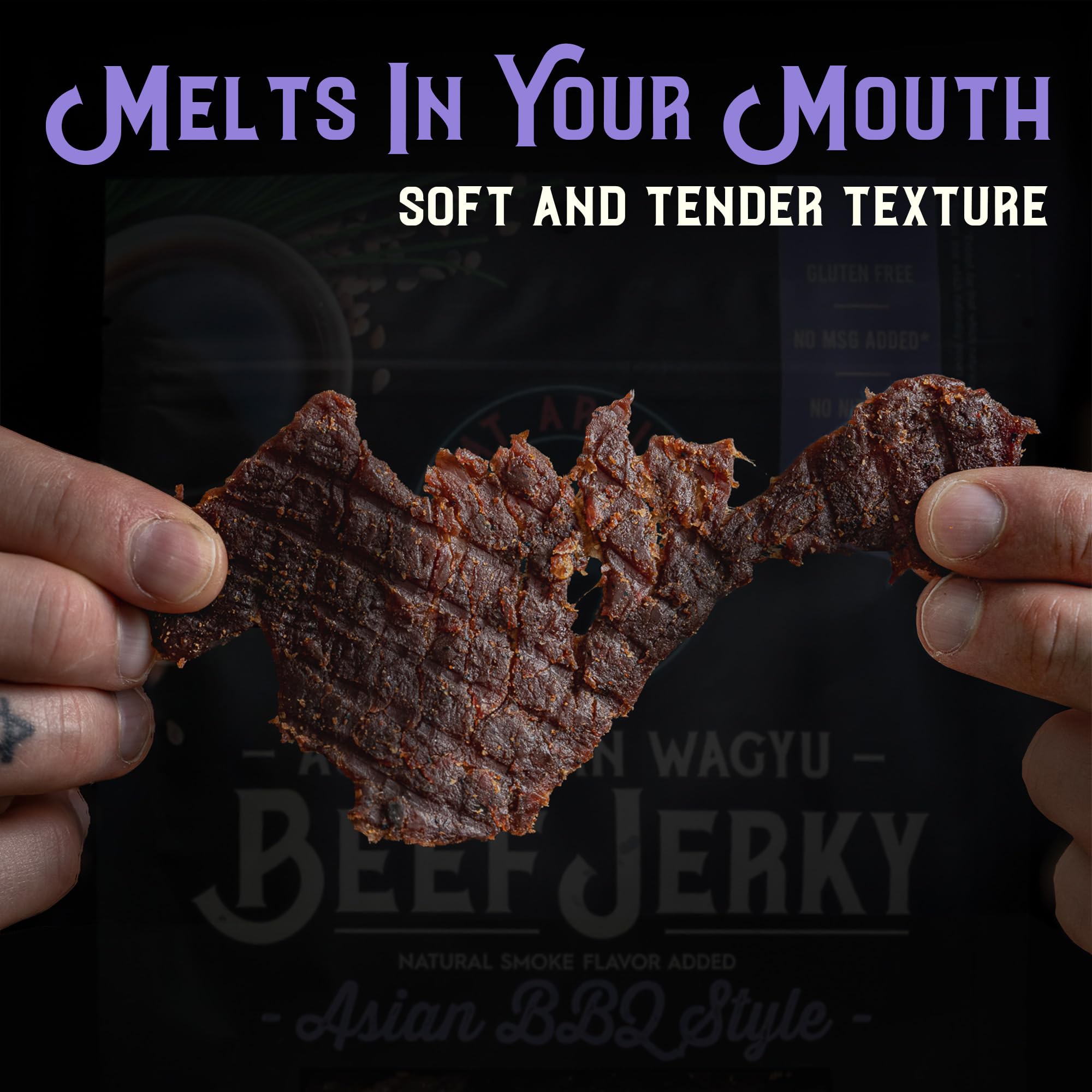 Meat Artisan Jerky nutrition panel highlights 11g protein per serving.
