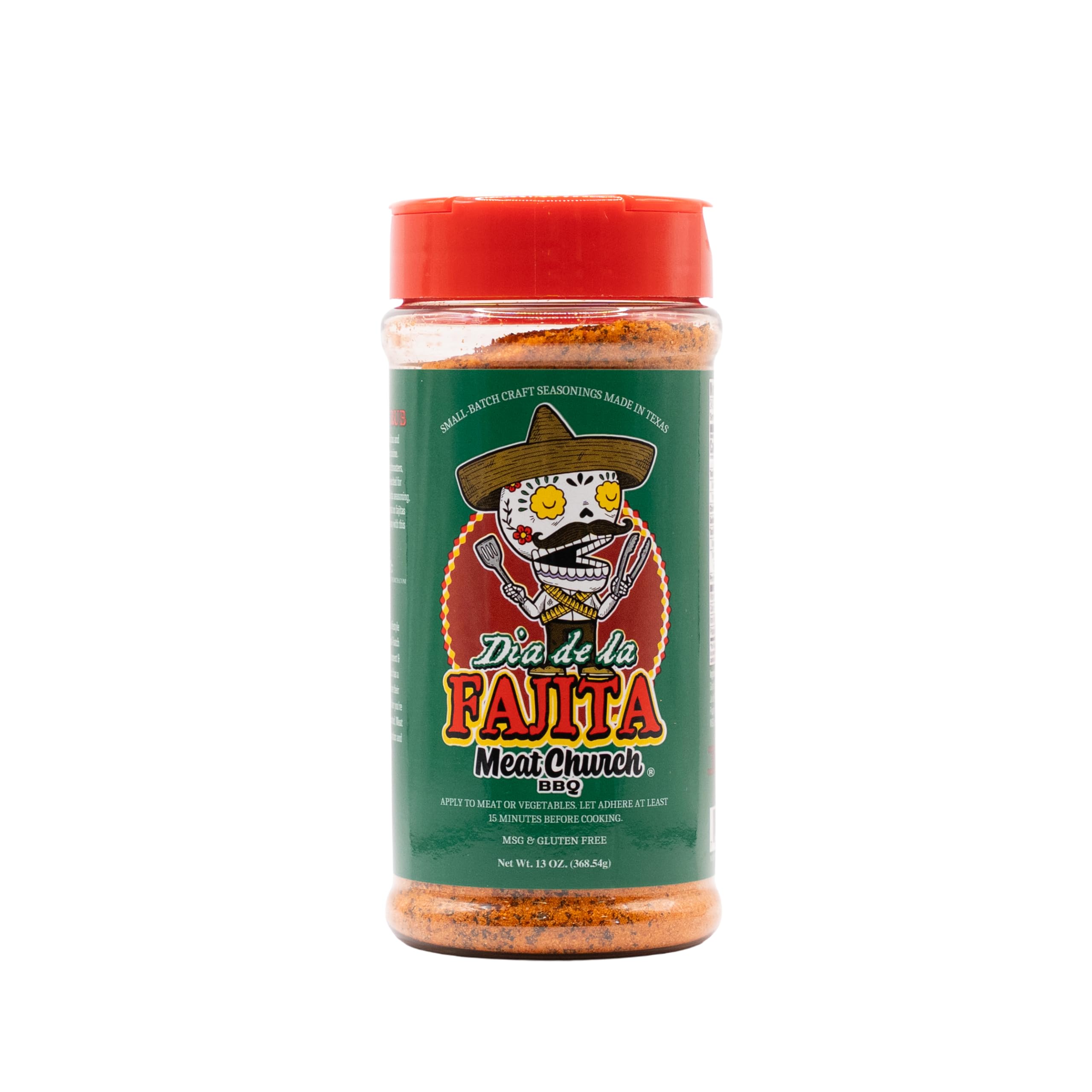 Meat Church Fajita Day bottle—bold citrus seasoning for fajitas and vegetables.