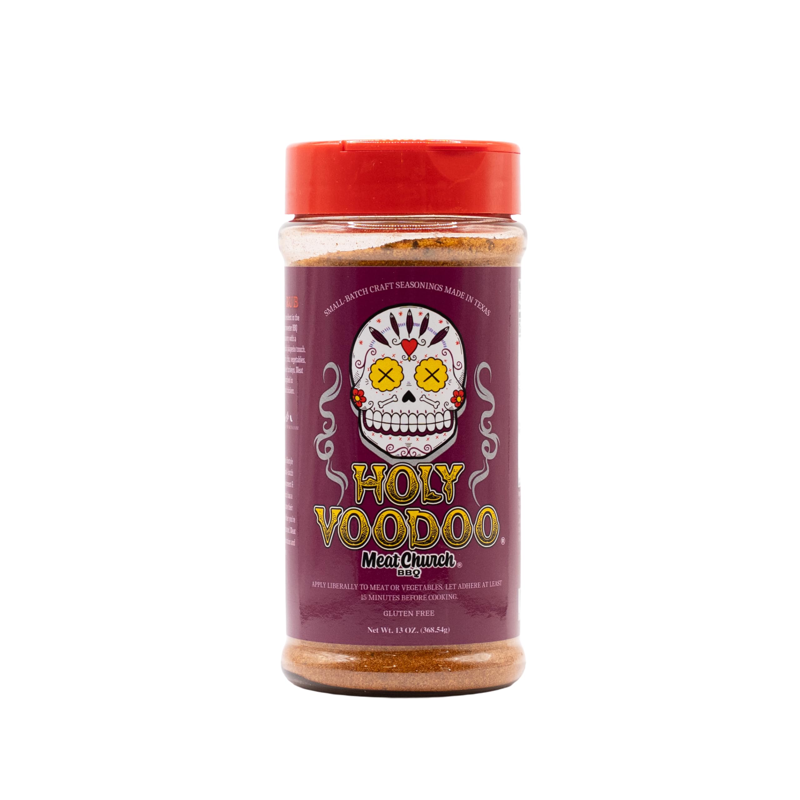 Meat Church Holy Voodoo BBQ Rub packshot with label, versatile for poultry and ribs