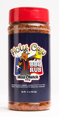 Meat Church Holy Cow rub bottle side, ideal for seasoning beef and vegetables