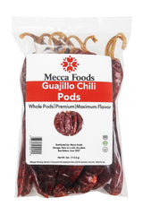 Mecca Foods Guajillo chiles, whole dried peppers for authentic Mexican flavor.