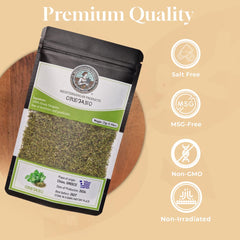 Mediterranea Greek Oregano in glass jar emphasizing premium packaging and aroma retention