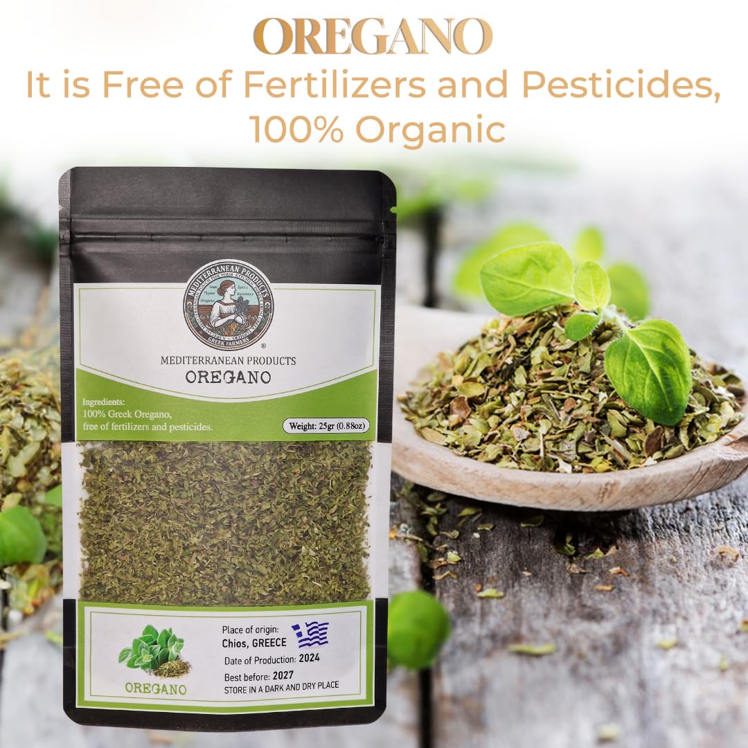 Mediterranea Greek Oregano dusting on wood-fired pizza highlighting peppery notes