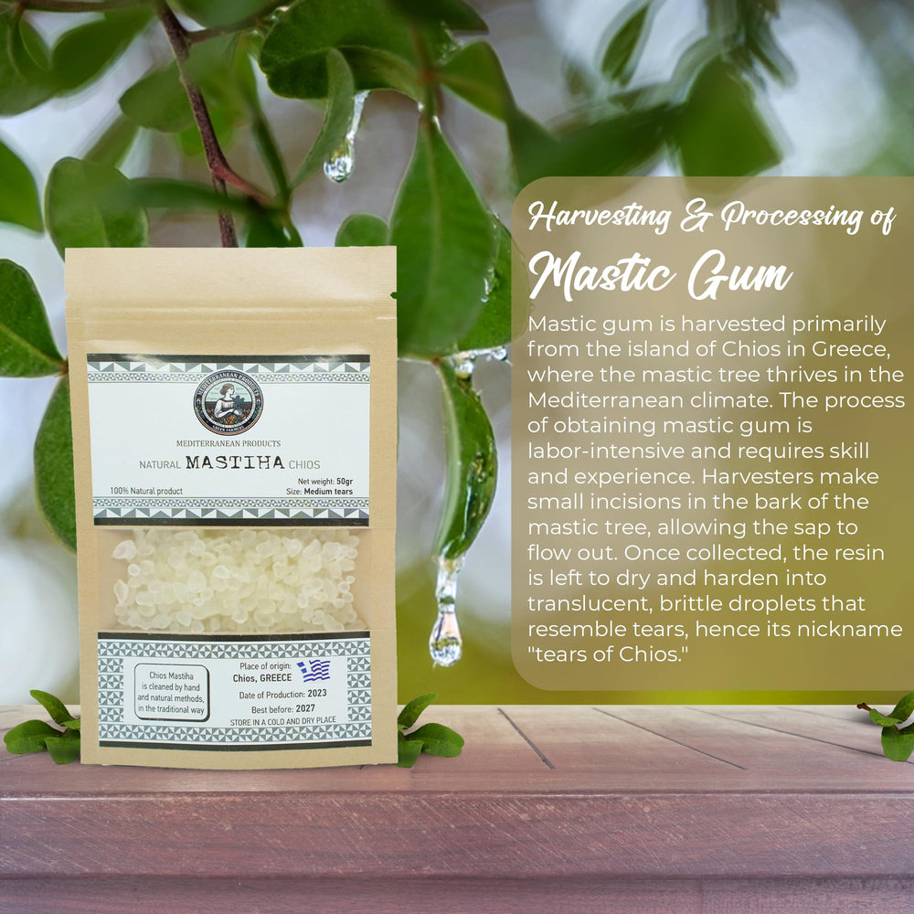 Mediterranean Products Greek Farmers Mastiha Chios resin gum for daily chewing