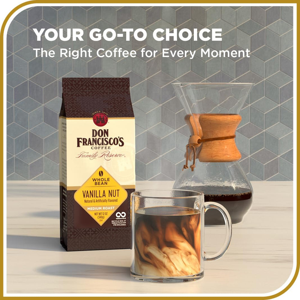 Medium roast Arabica beans for balanced, smooth morning coffee
