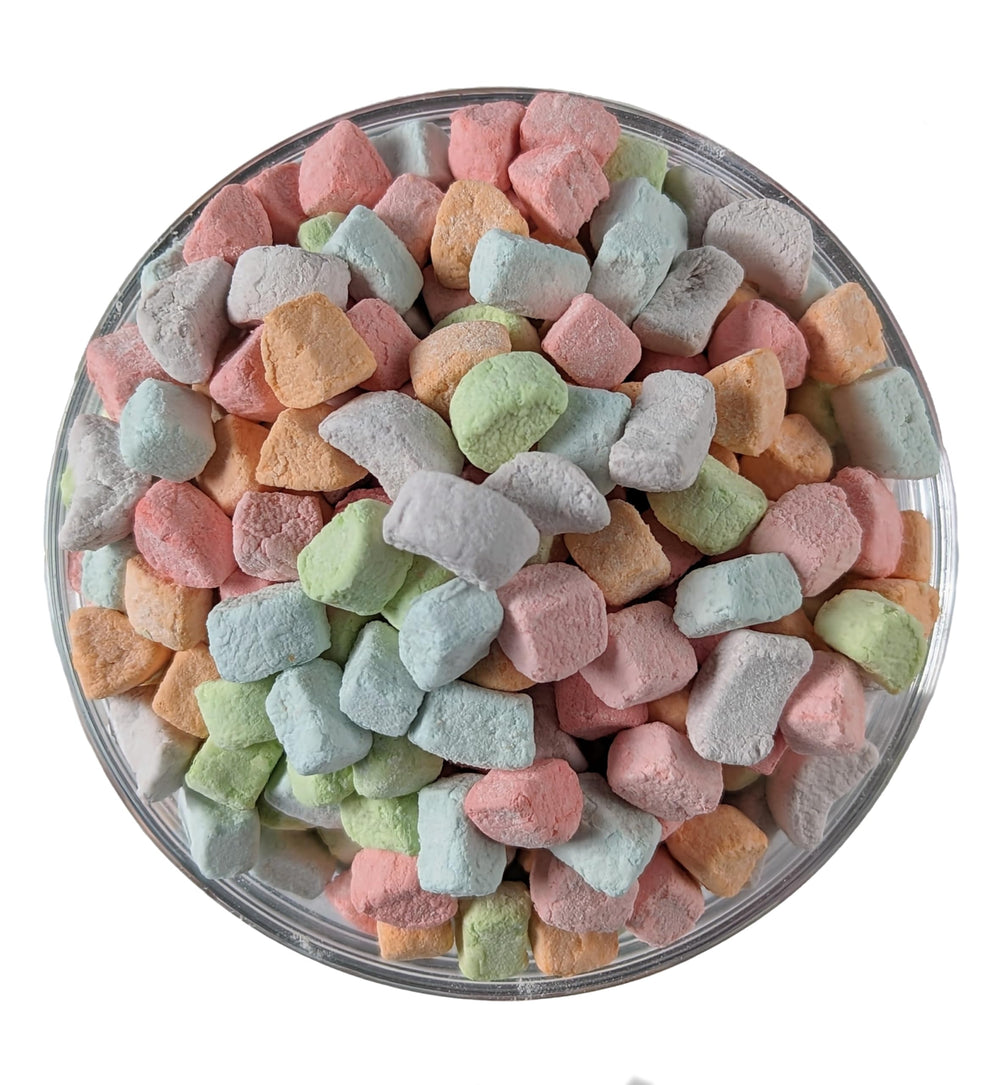 Mini marshmallows from Medley Hills Farm melting into baking batter for a gooey finish.