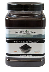 Medley Hills Farm black cocoa container for easy storage and quick baking prep