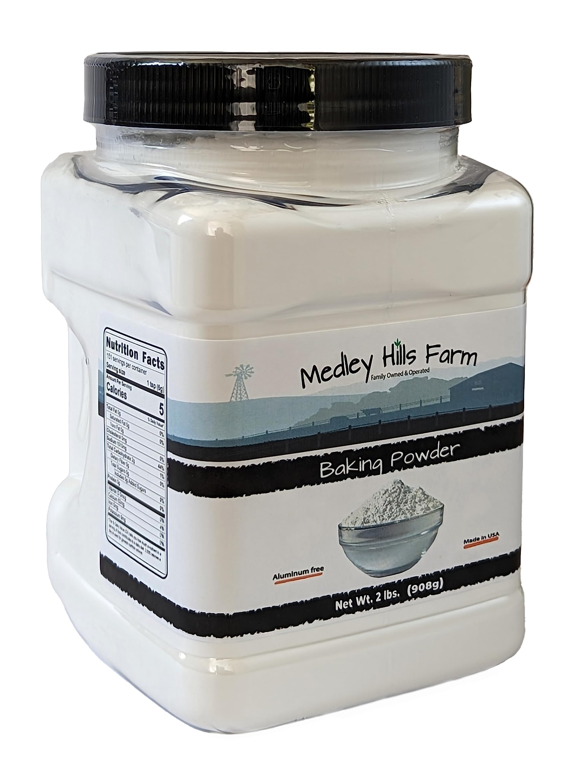 Medley Hills Farm double-acting baking powder ensures reliable rise in home baking.