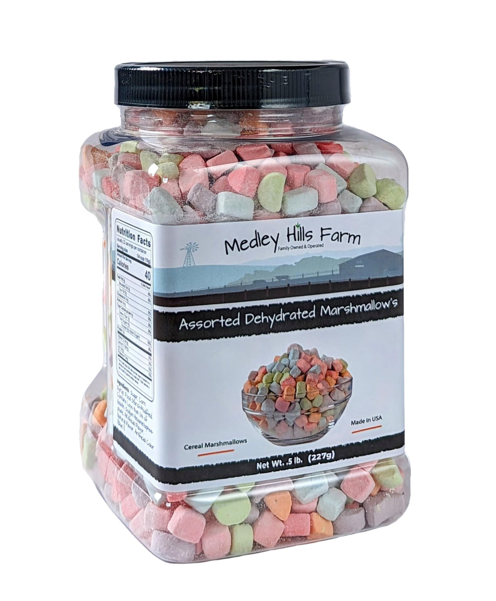 Bright marshmallows topping a mug of hot chocolate from Medley Hills Farm.