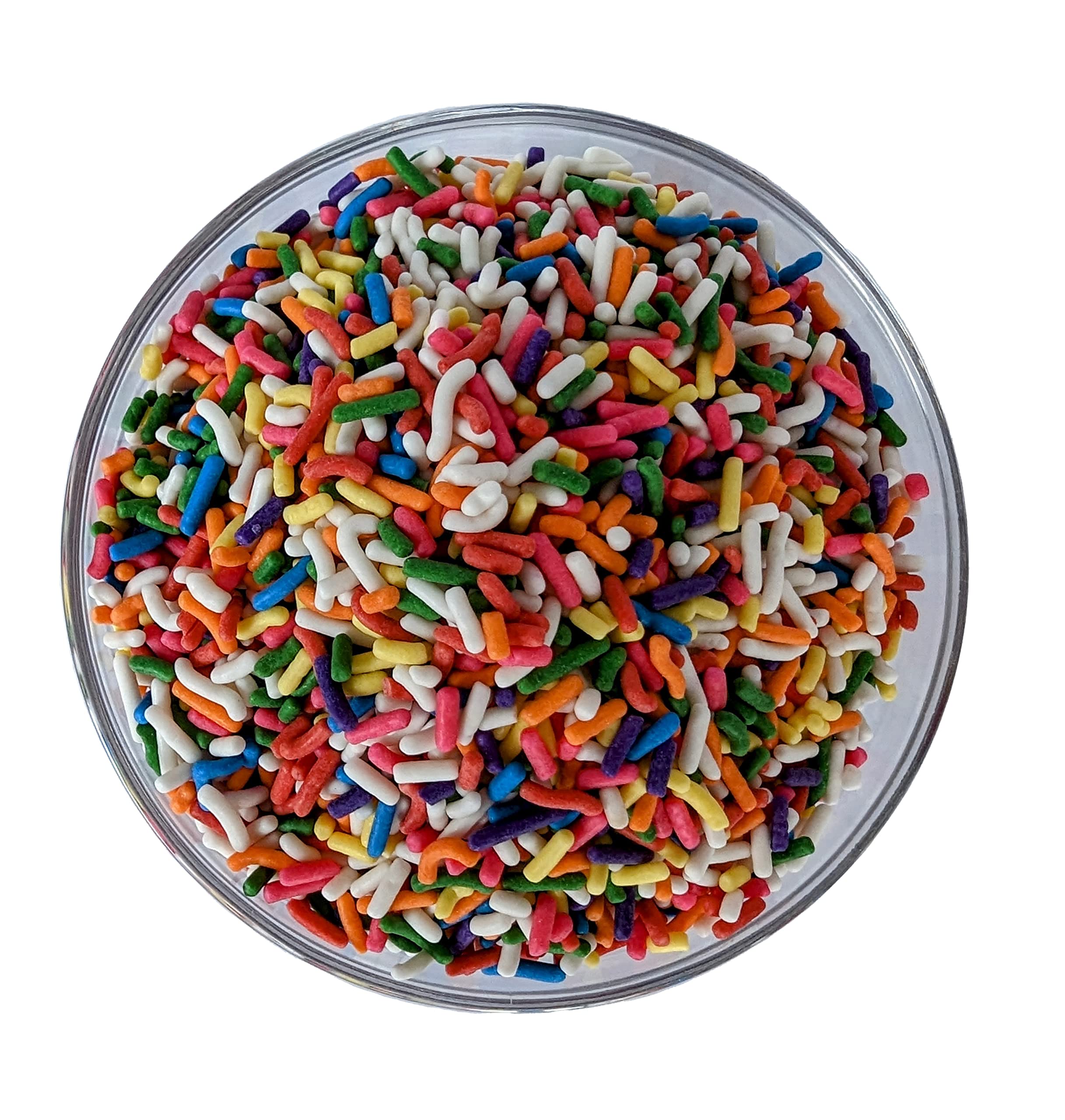 Ice cream topped with rainbow sprinkles from Medley Hills Farm.