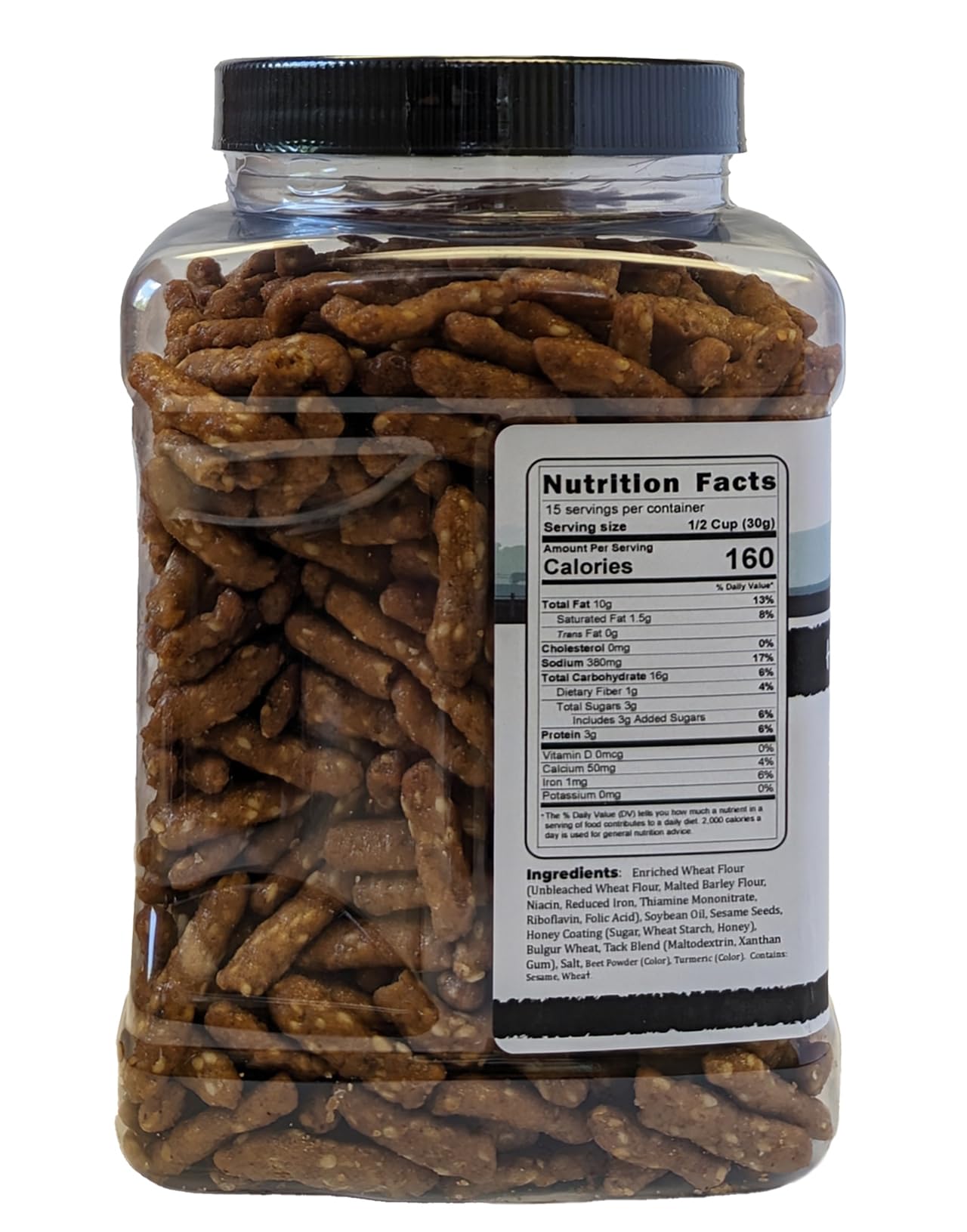 Medley Hills Farm honey roasted sesame sticks closeup reveals crispy texture and golden honey glaze.