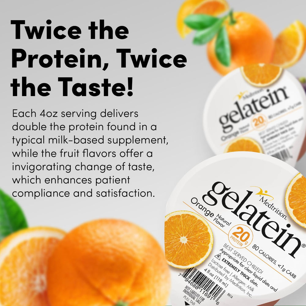 Medtrition Gelatein Orange after-workout snack pairs with hydration for energy-friendly recovery.