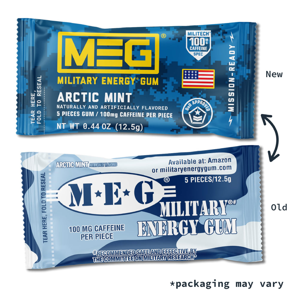 MEG Arctic Mint pack inside shows 24 pieces for extended use and energy.