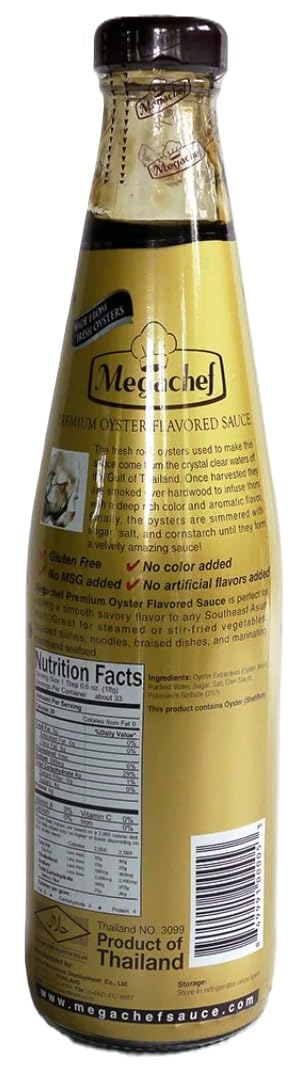 Megachef Premium Oyster Sauce ingredient look showing key components