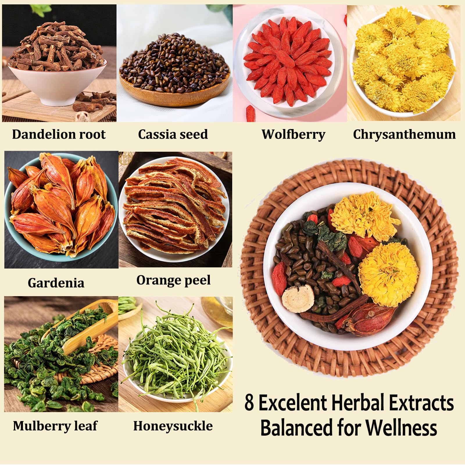 Meideal chrysanthemum-cassia-seed tea highlights floral-earthy notes in every brew.
