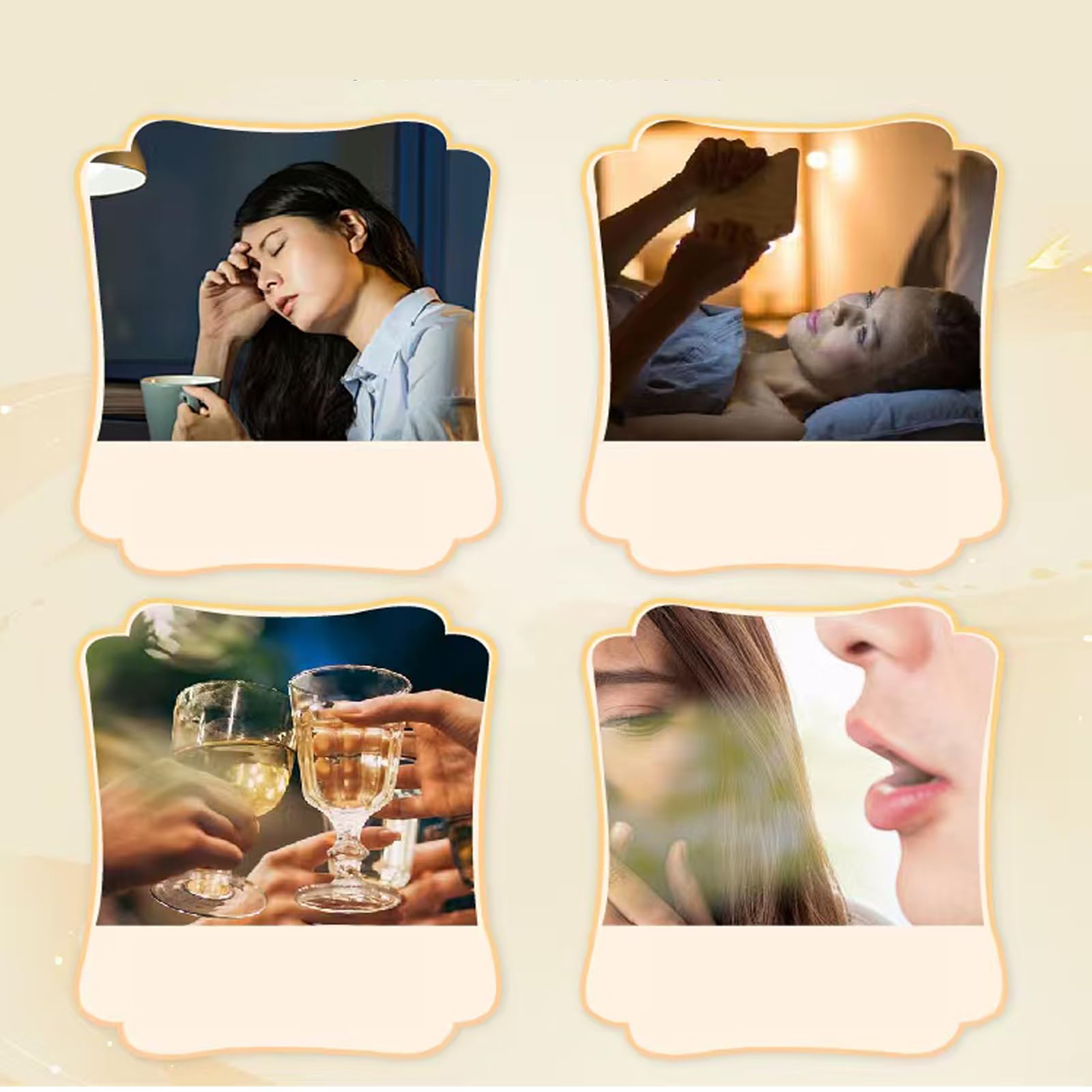 Meideal eight-herbal ingredients visual highlights the natural blend for tea lovers.