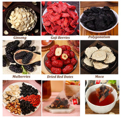 Meideal Ginseng Five Treasures Tea dry herbs reveal earthy depth
