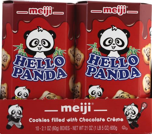 Meiji Hello Panda biscuit with chocolate cream panda shape, kid-friendly snack