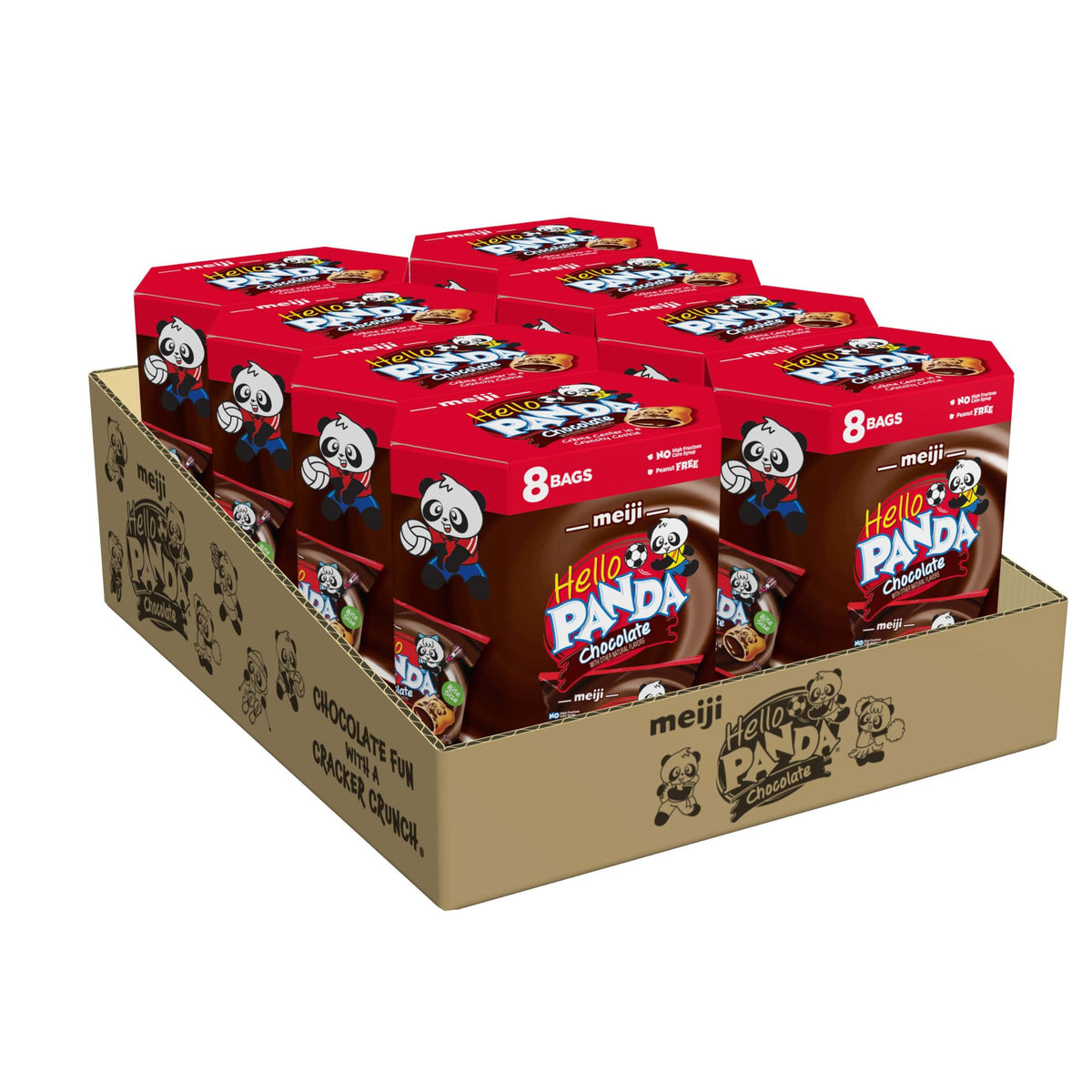 Meiji Hello Panda cookies front package with bite-sized chocolate crème treats for kids