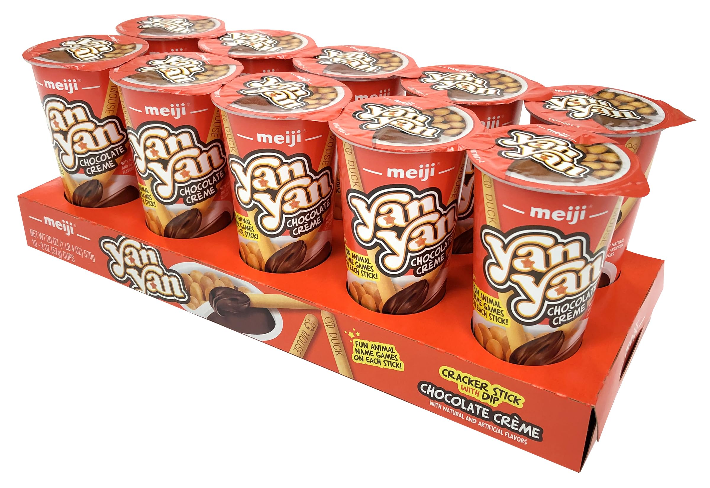 Meiji Yan Yan dipping sticks with chocolate creme cups for a quick treat