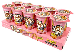 Meiji Yan Yan dipping sticks with strawberry crème for a tasty dipping experience.