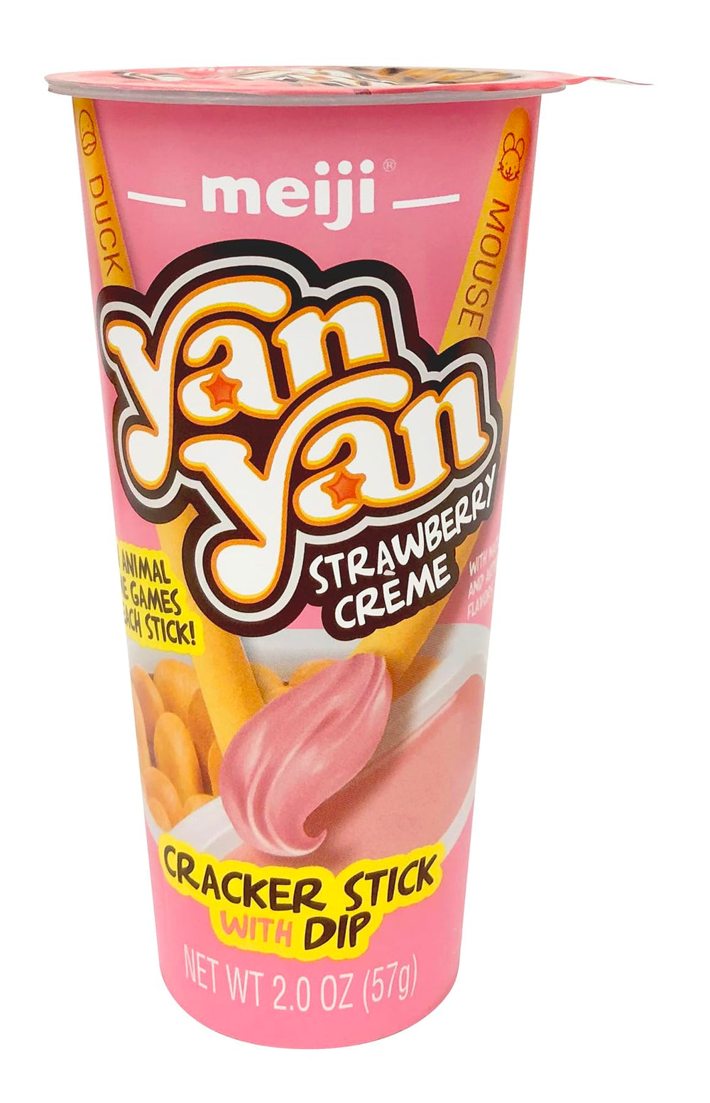 Meiji Yan Yan interactive snack moment encourages dipping and play.