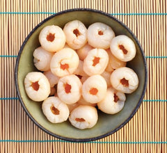 Mekoman lychee can label showcases premium canned fruit for pantries.