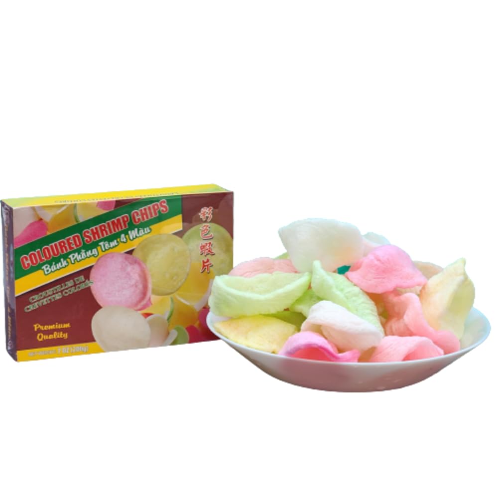 Mekoman Prawn Chips serving bowl with dips for instant serving