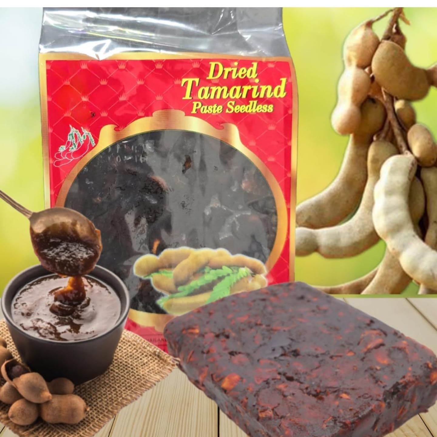 Mekoman tamarind paste seedless bottle, all-natural vegan ingredients for versatile cooking