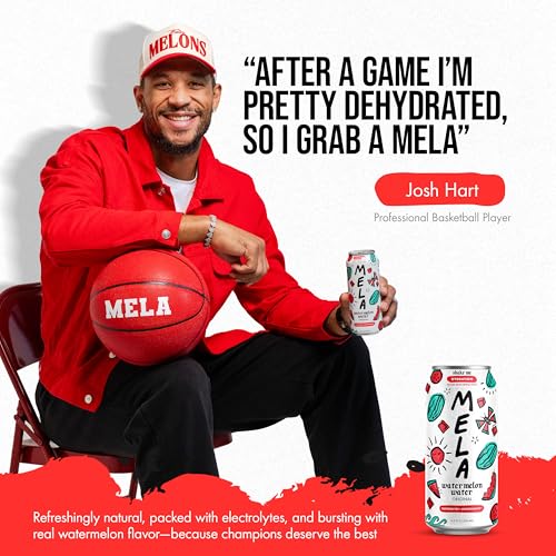 Mela Watermelon Water ingredients panel emphasizing natural plant-based juice.