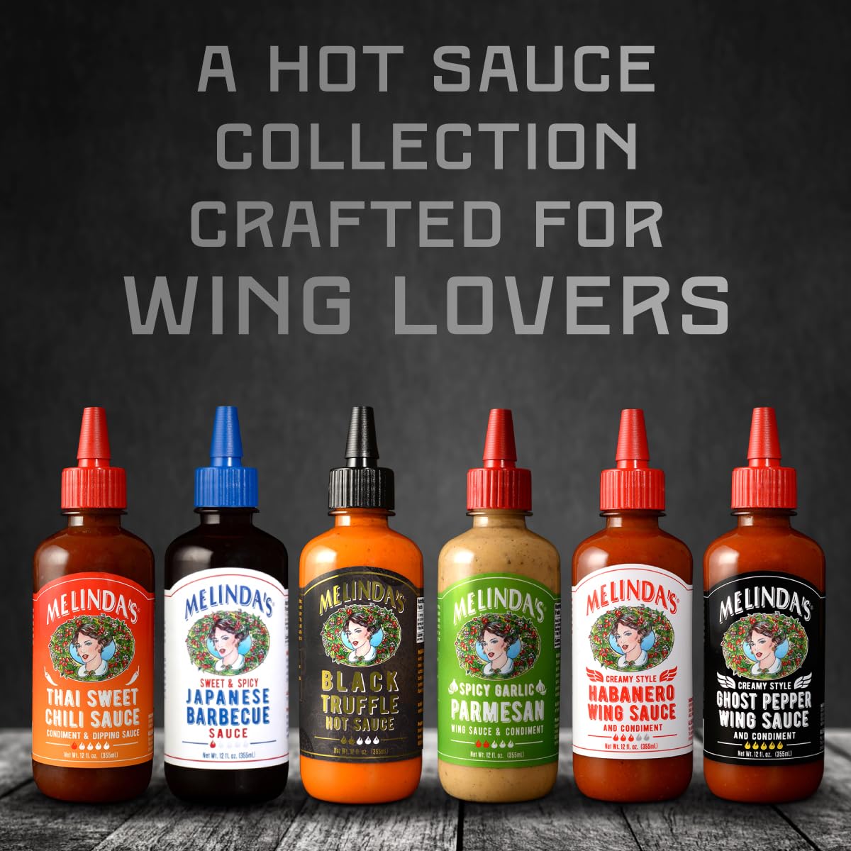 Melinda’s Ghost Pepper Wing Sauce bottle adds bold heat with rich flavor
